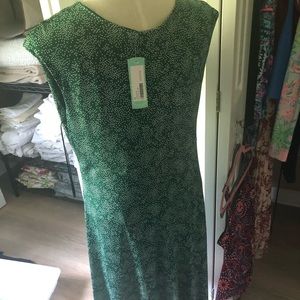 NWT Stitch Fix-Gili Green and White dot knee length wrap front dress
